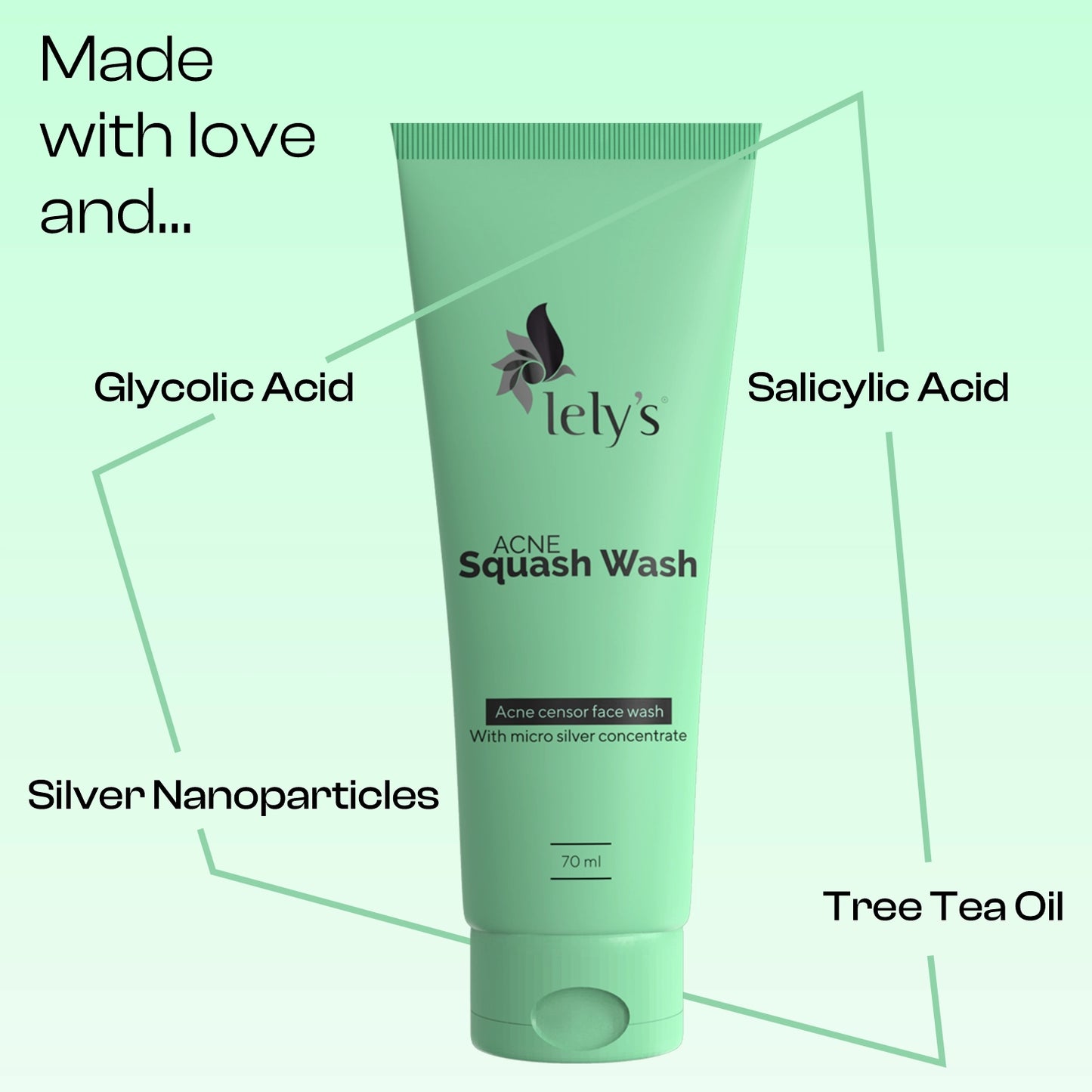 Lelys Acne Squash FaceWash - 70 ml