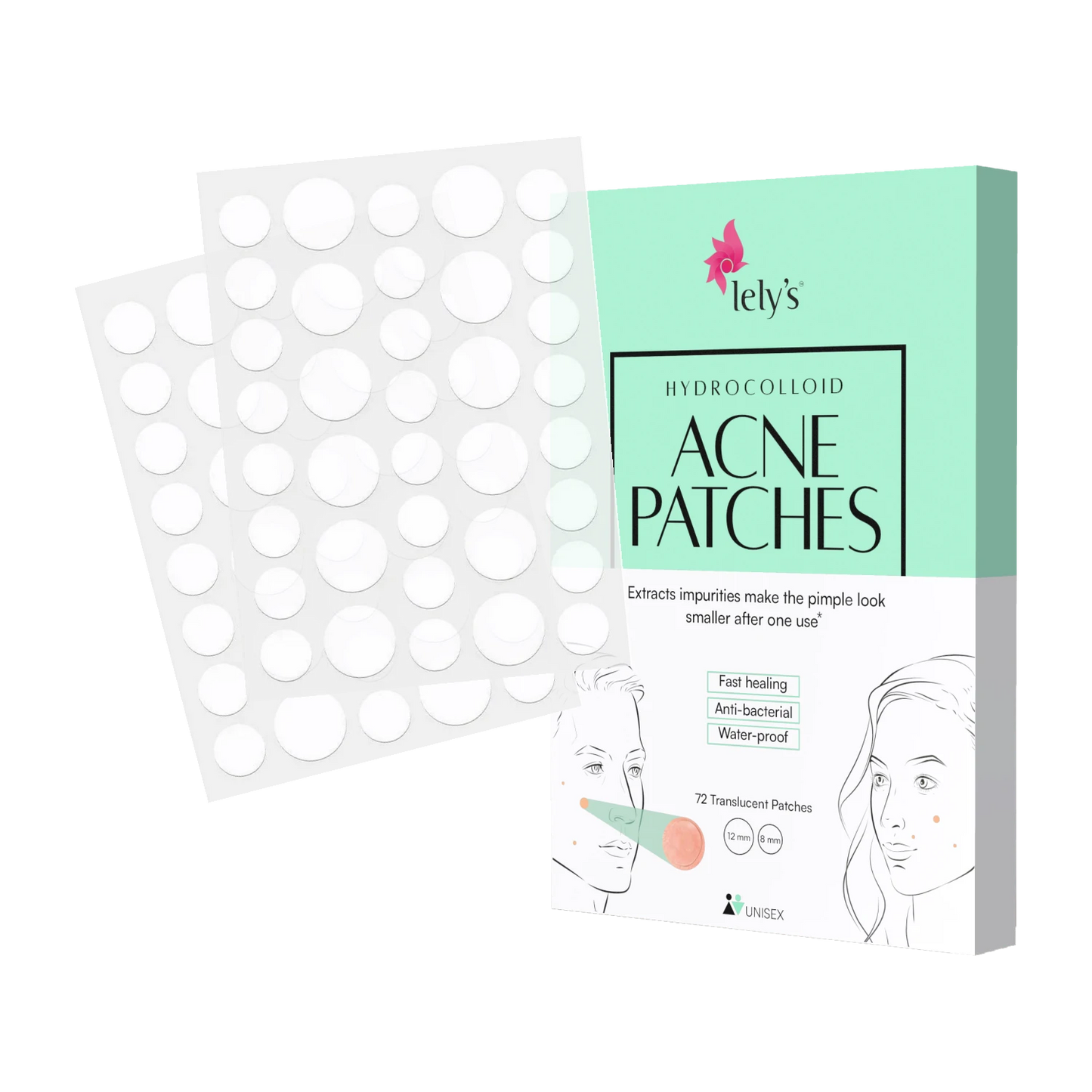 Lelys Acne Patches– 72 Hydrocolloid Acne Patches