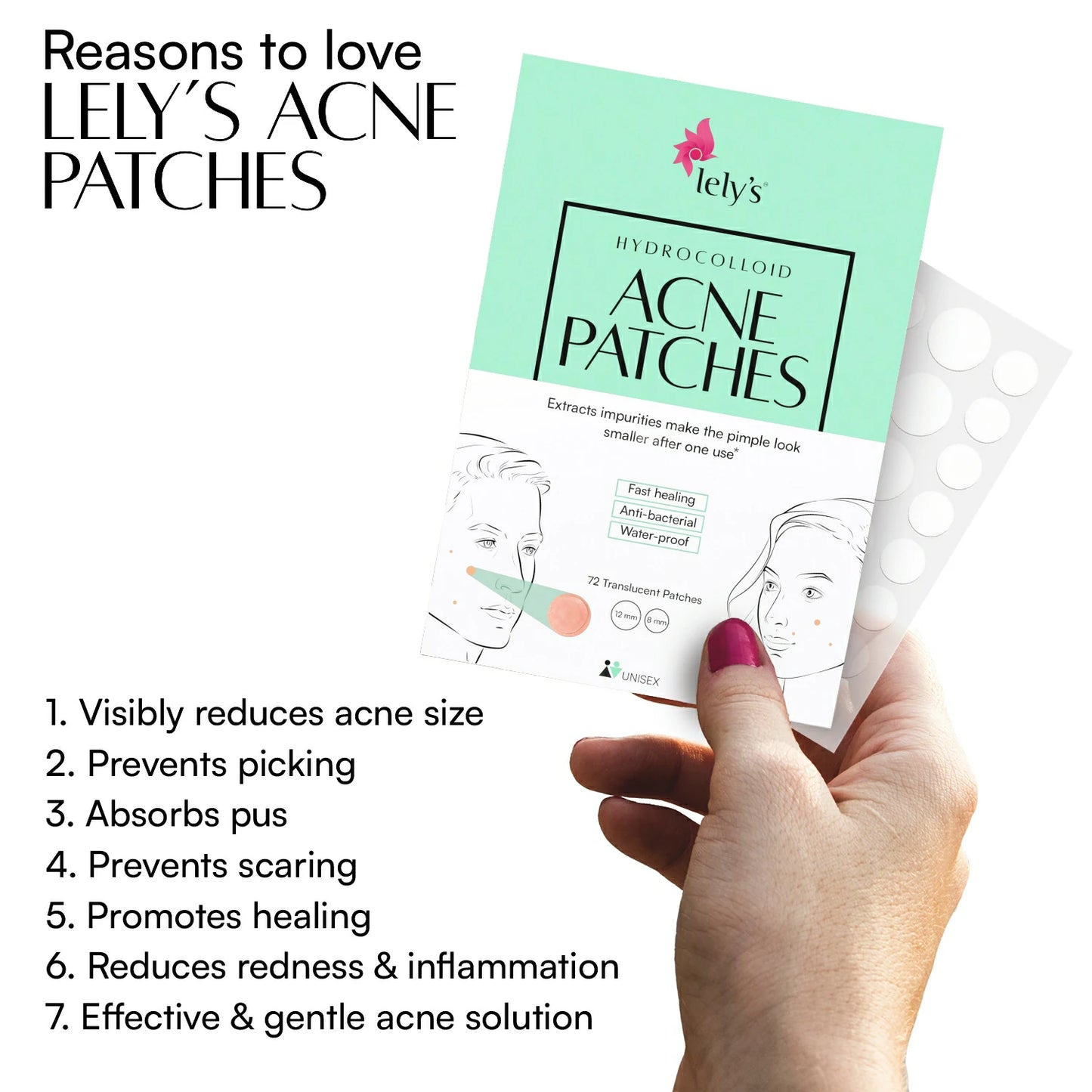 Lelys Acne Patches– 72 Hydrocolloid Acne Patches