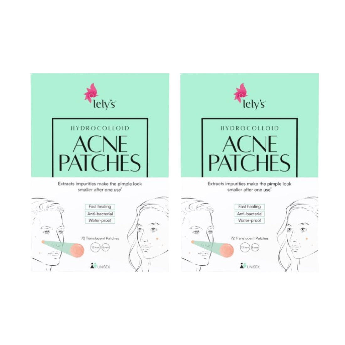 Lelys Acne Patches– 72 Hydrocolloid Acne Patches