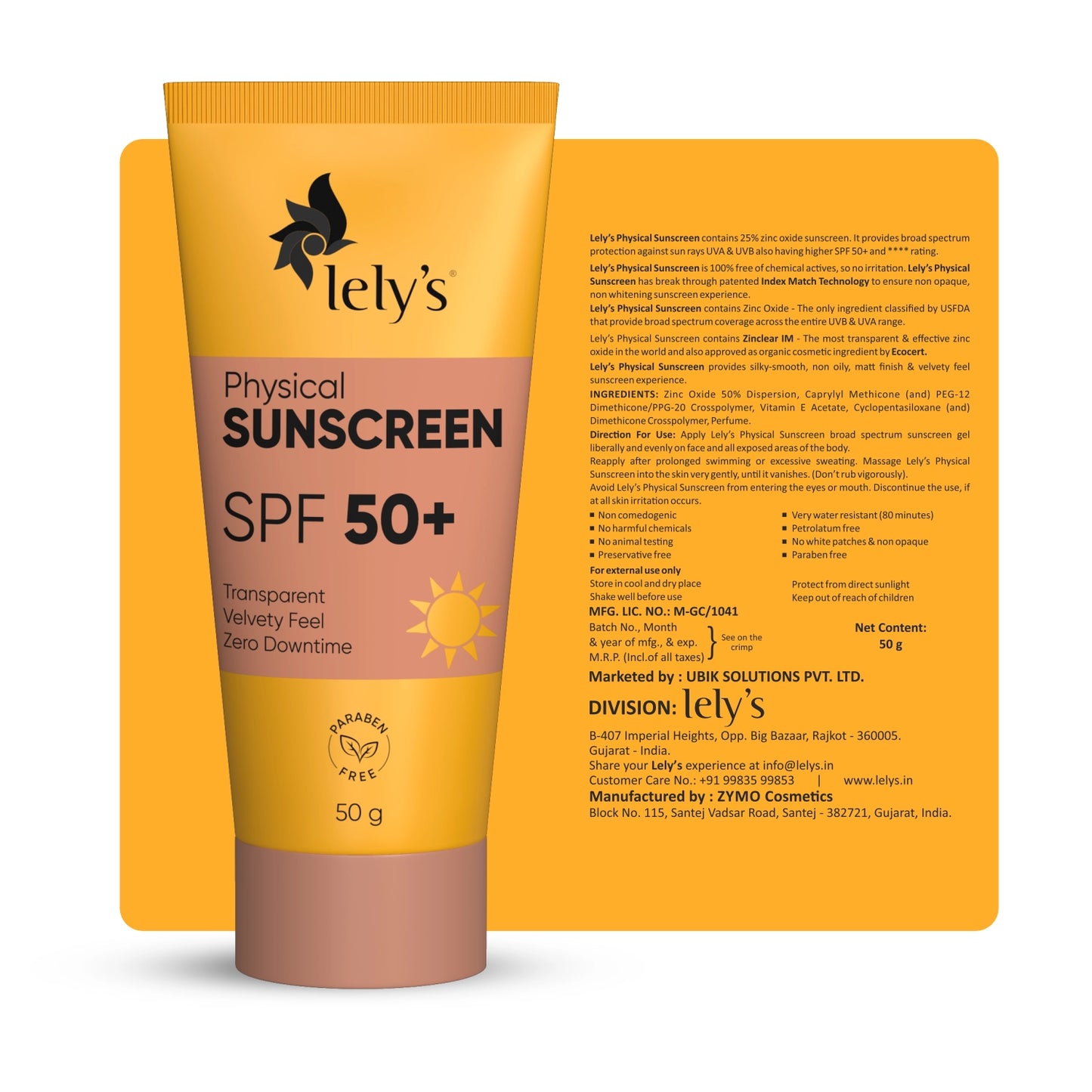 Lelys Physical Sunscreen SPF 50+