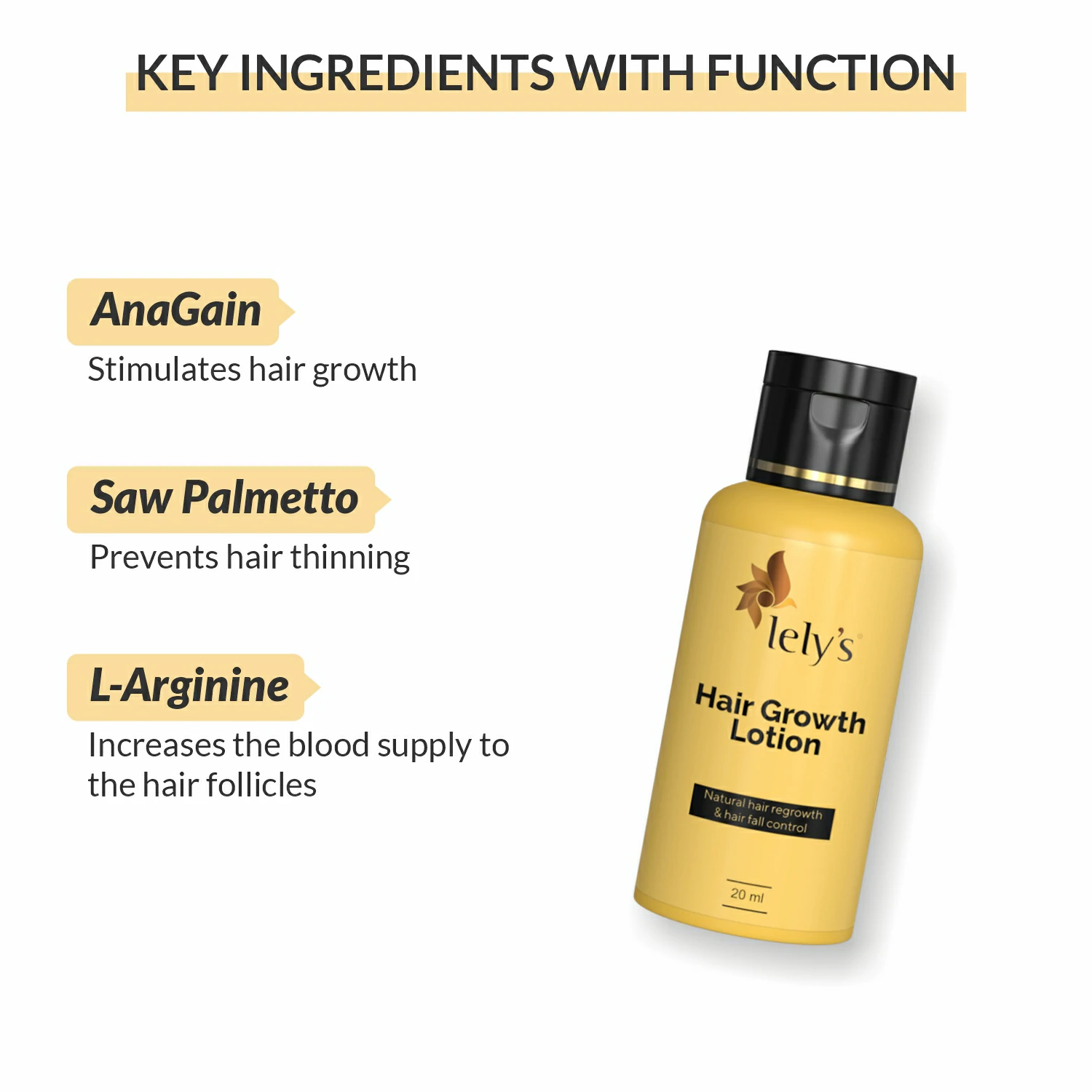 Key Ingredients Hair Growth Lotion travel size