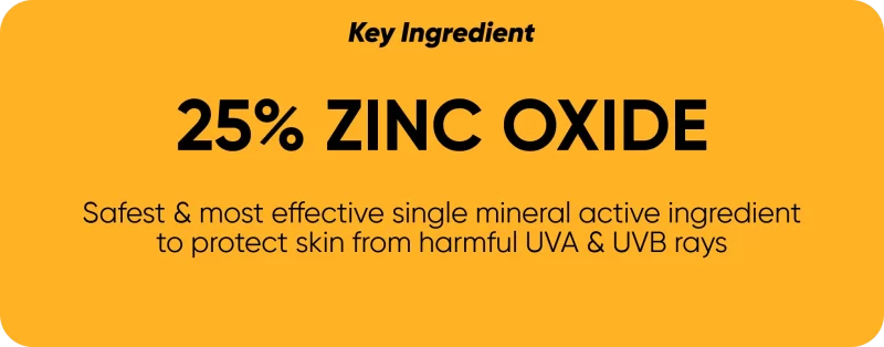 Sunscreen Ingredient 25% Zinc Oxide