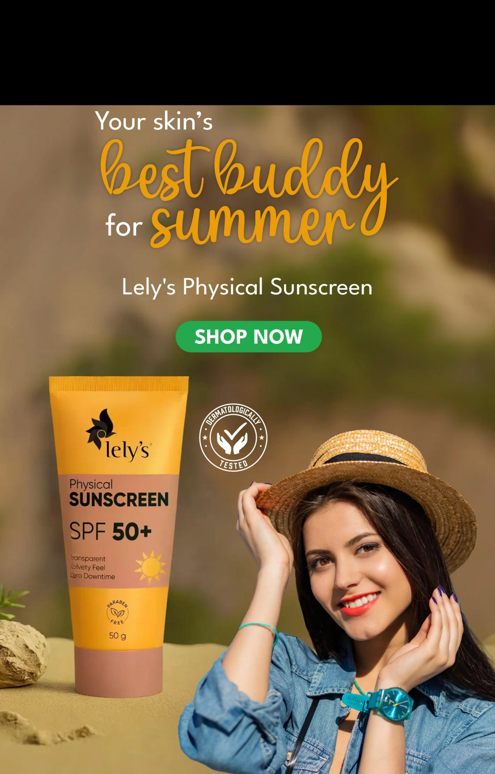 Water-Resistant upto 80 mintues physical sunscreen